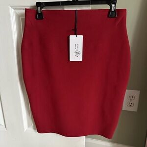 Shinestar Vibrant Red Pencil Skirt
